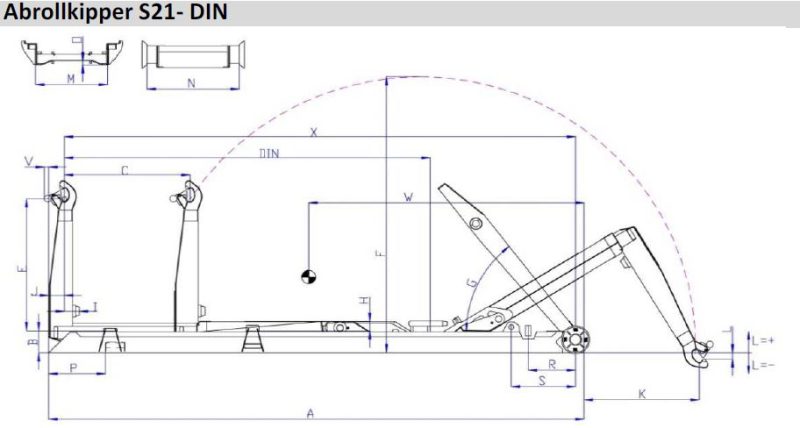 Date tehnice abrollkipper VDL S21